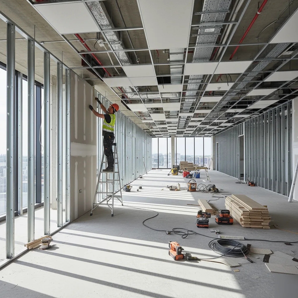 Interior fitting contractor completing a commercial fitout in Melbourne CBD
